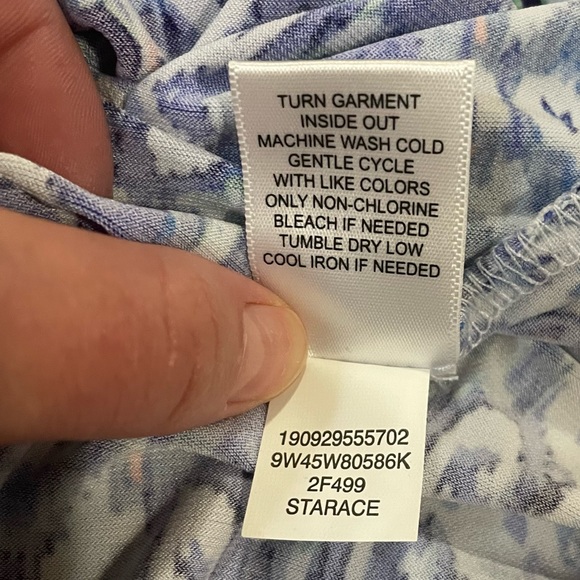 World Unity Sleeveless Front Applique Blue and White Dress - L - Picture 7 of 9